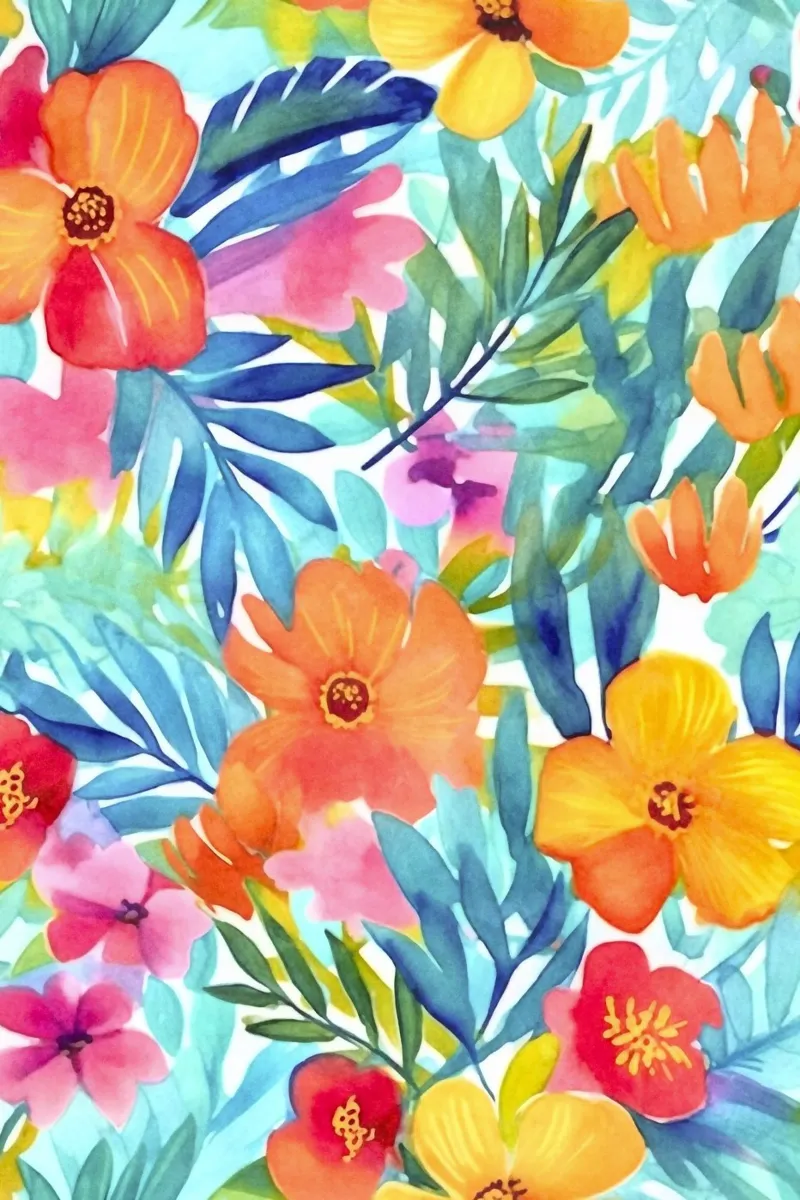 Fiori del giardino tropicale poster con telaio in alluminio da Andrea Haase Modern Home