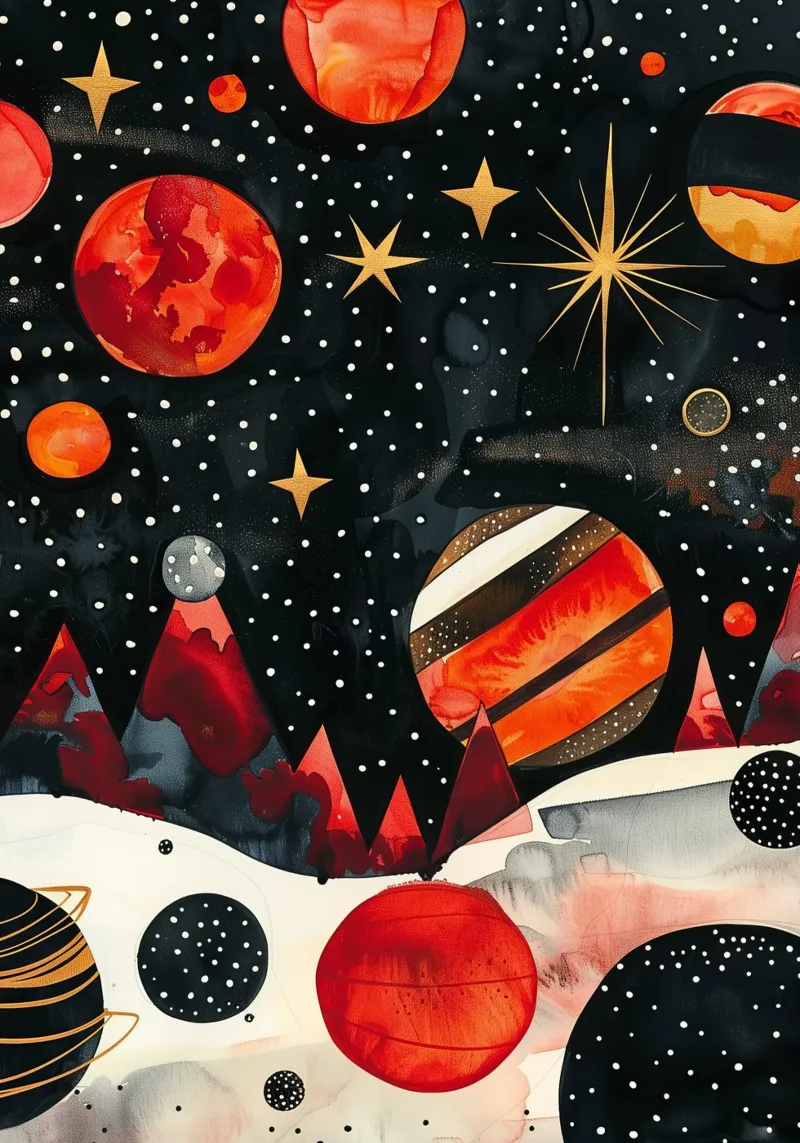 Cosmos space and planet 2 canvas by Justyna Jaszke JBJart
