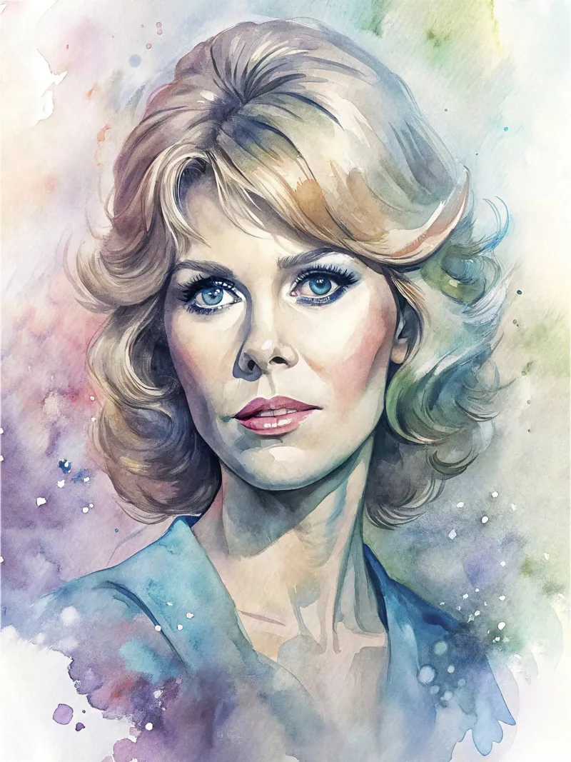 Jane Fonda in watercolor pellicola backlit da 🎁 ARTVI-SHOP