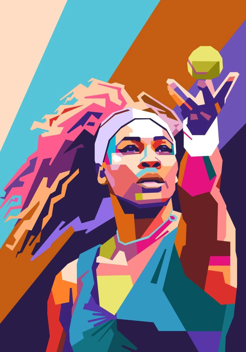 Serena Williams Pop-Art Poster von Hantamrata