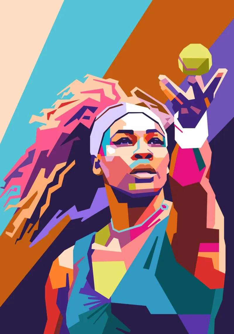 Serena Williams pop art carta hahnemühle da Hantamrata