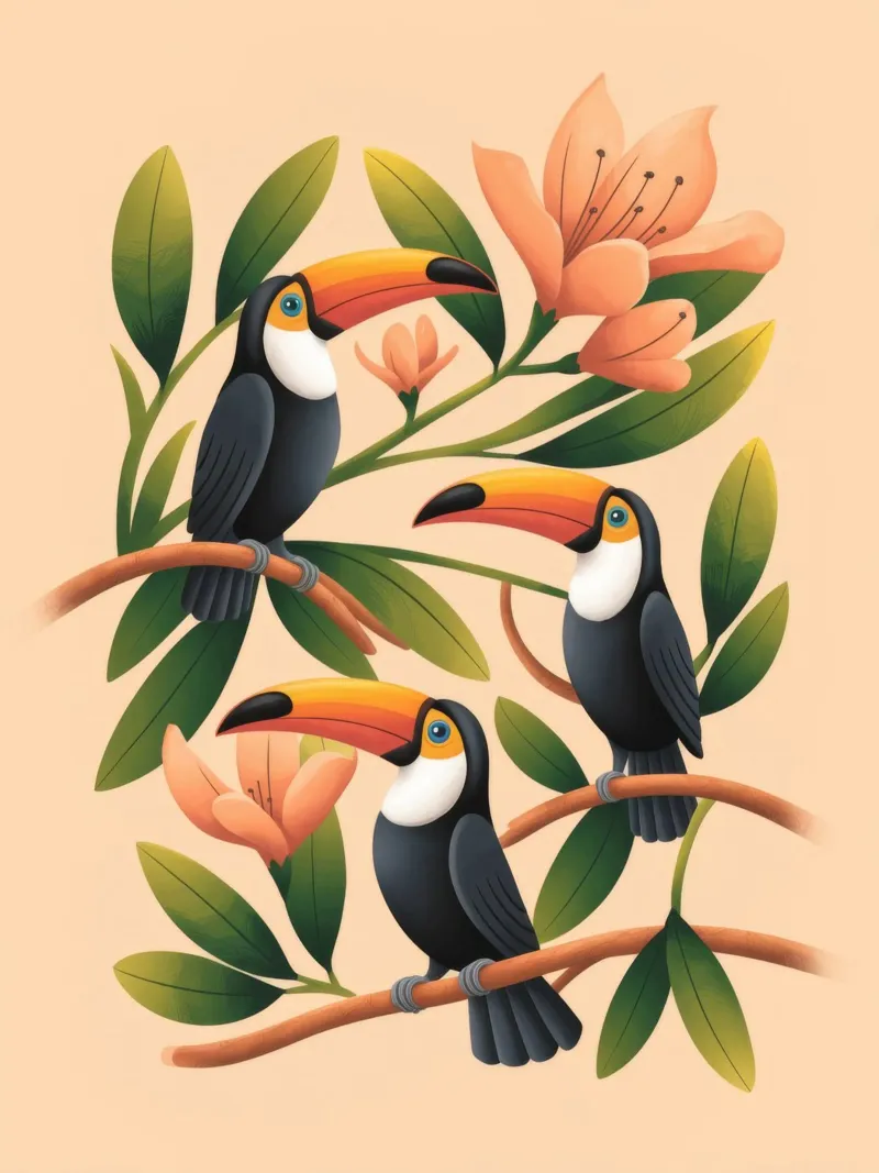 Tropical Bird Symphony poster by Atelier Tiga