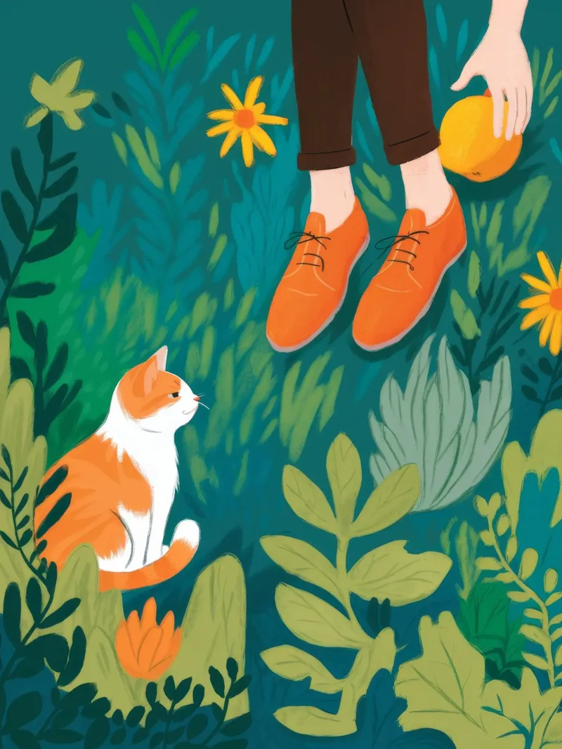 Passeggiata del gatto curioso carta hahnemühle da Atelier Tiga