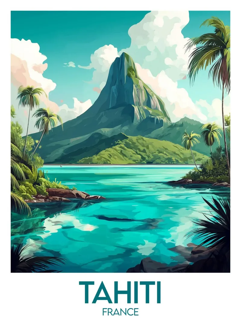 Affiche Tahiti carta hahnemühle da Frame the World