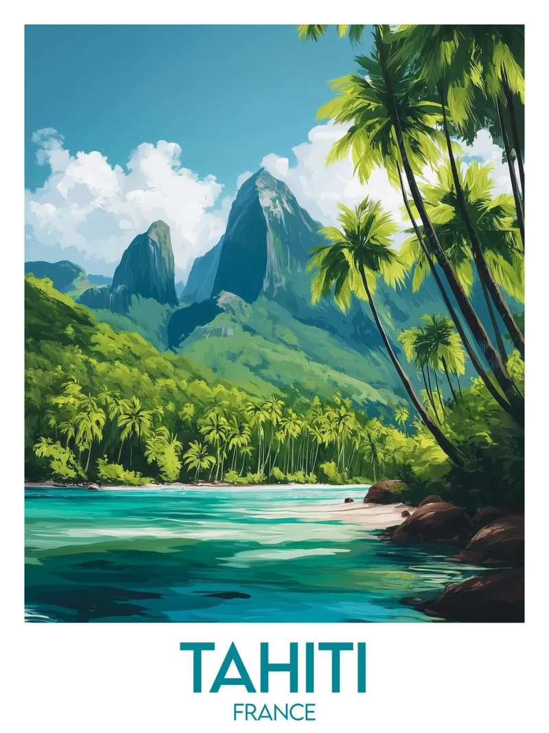 Affiche Tahiti alluminio dibond da Frame the World