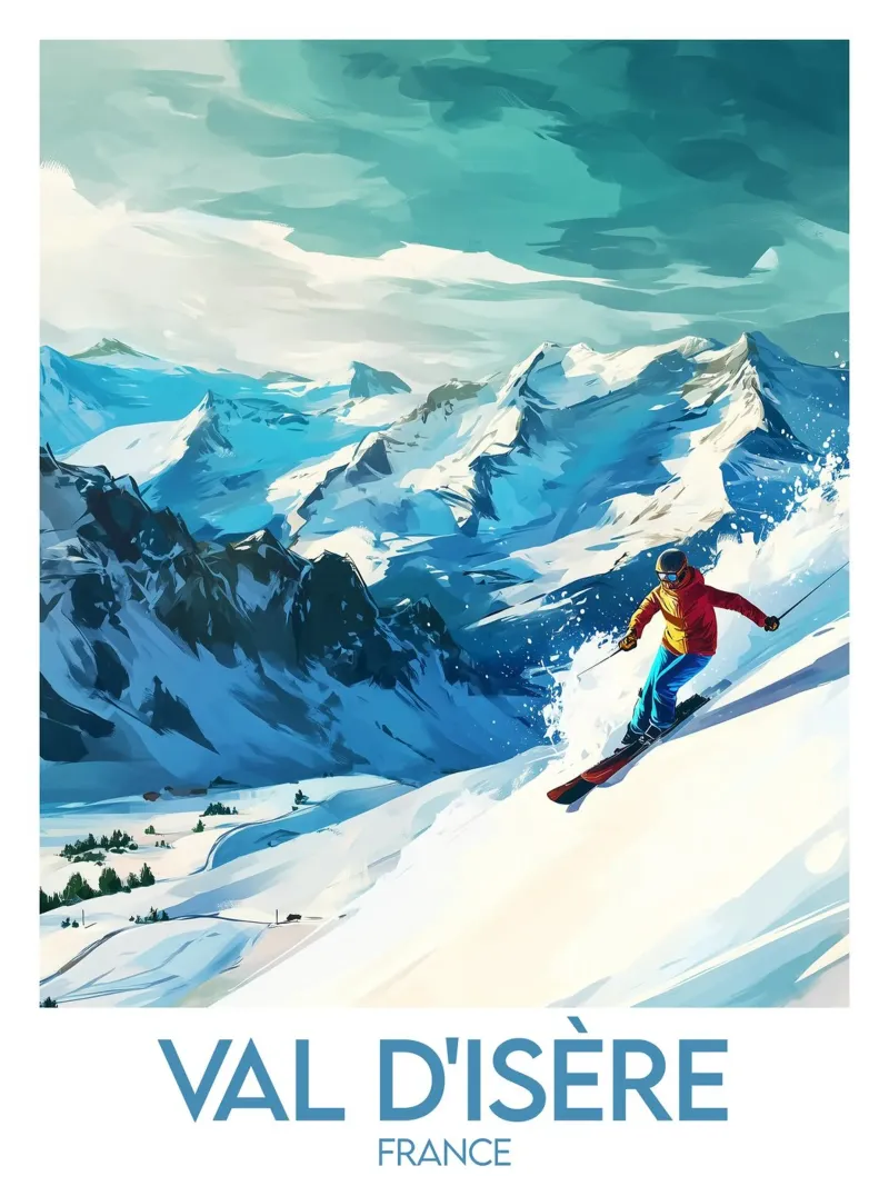 Poster Val d'Isère carta hahnemühle da Frame the World