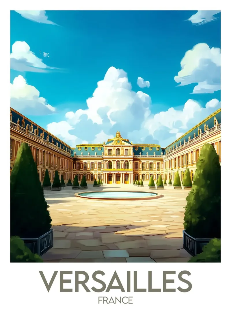 Poster di Versailles poster con telaio in legno da Frame the World