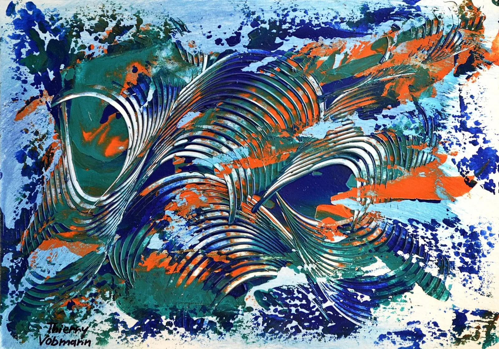 MESSAGE FROM THE HEART 5 pellicola backlit da Thierry Vobmann Abstract painting