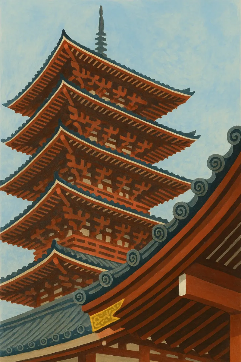 Pagoda giapponese poster da Aquarevo