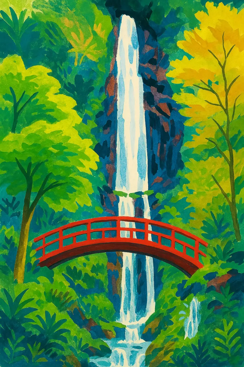 Ponte giapponese Cascata alluminio dibond da Aquarevo