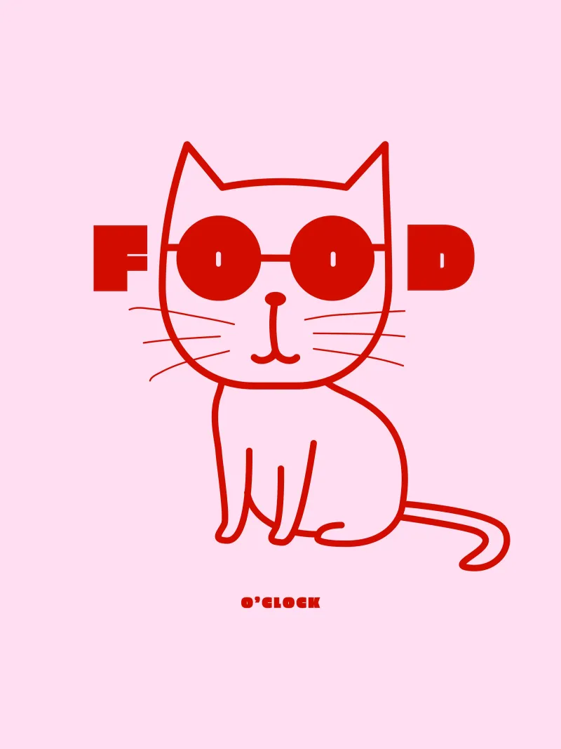 Food O'clock Cat pellicola backlit da Bureau Purpur