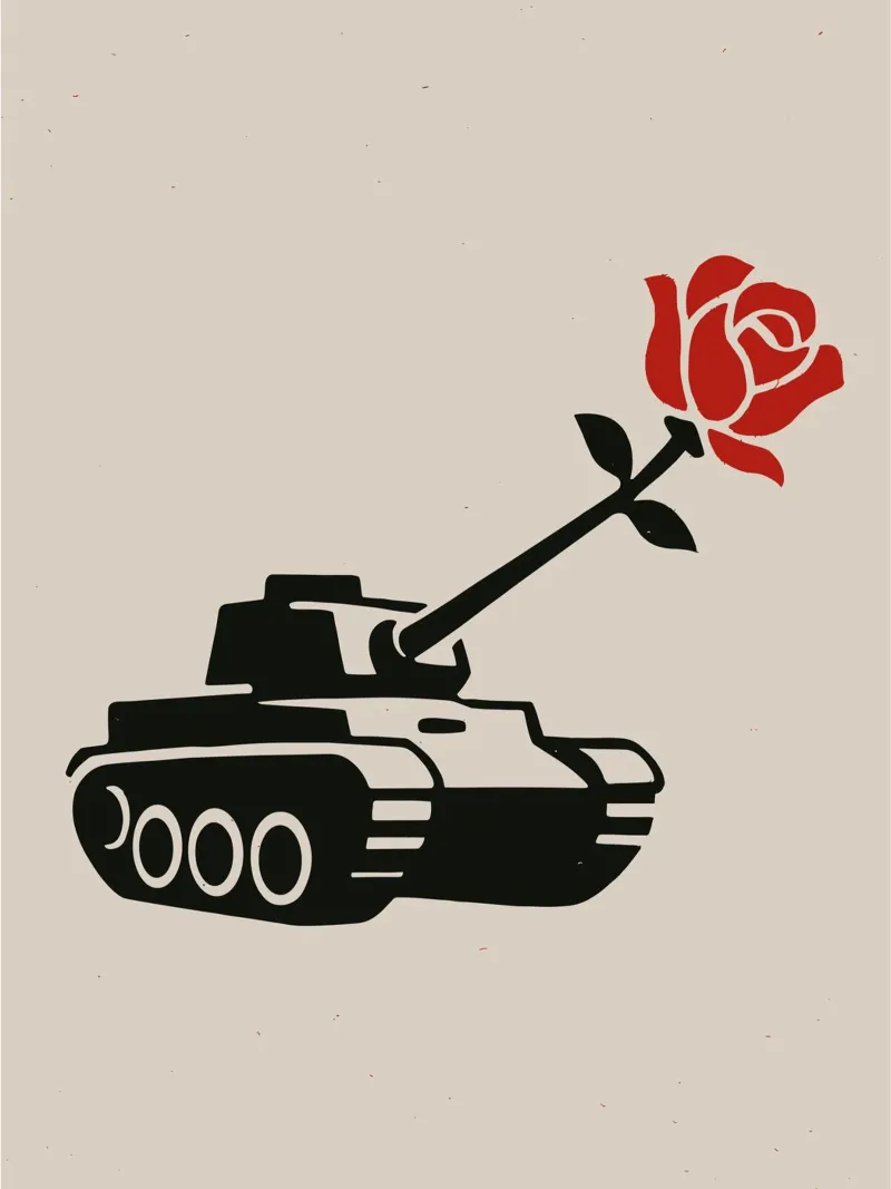 Tank With A Rose plexiglass da ramosashop