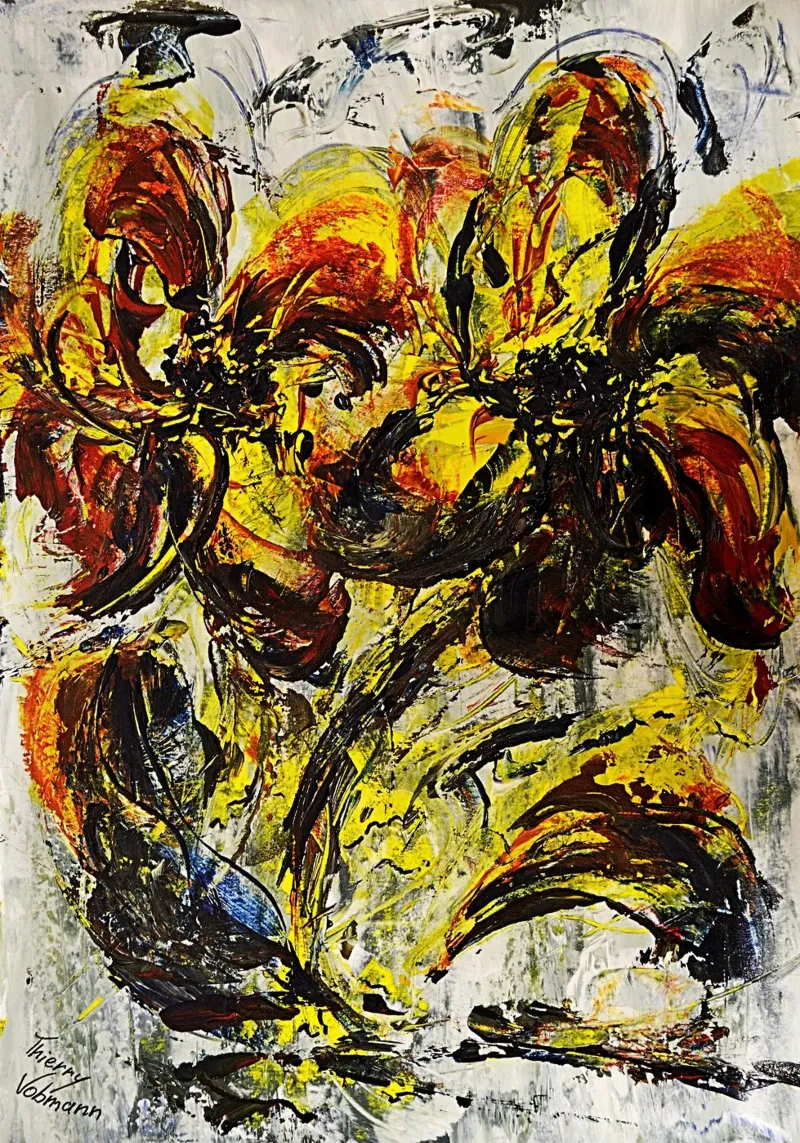 DANCING FLOWERS pellicola backlit da Thierry Vobmann Abstract painting