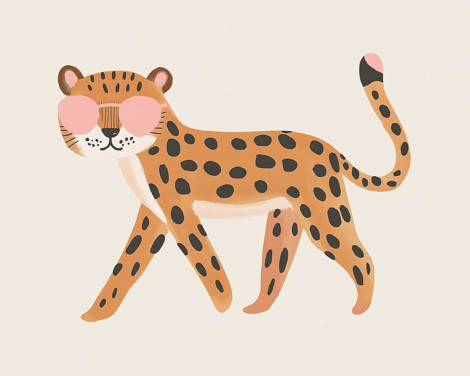 Leopard mit Sonnenbrille, Safari Kinderzimmer Kunst, Kinder Wandkunst Poster von Little Lola