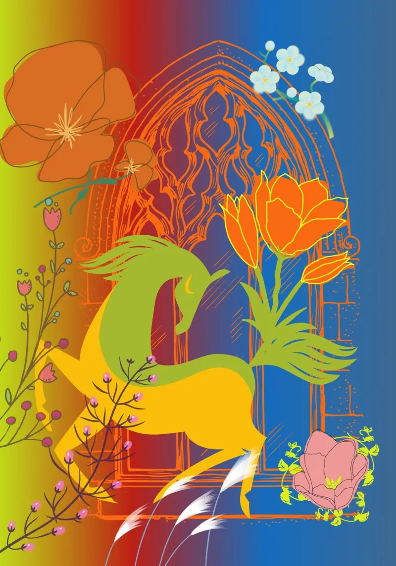 Caballo de flores pellicola backlit da Studio Tikao