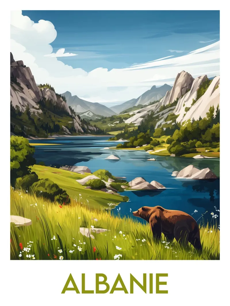Affiche Albanie poster con telaio in legno da Frame the World