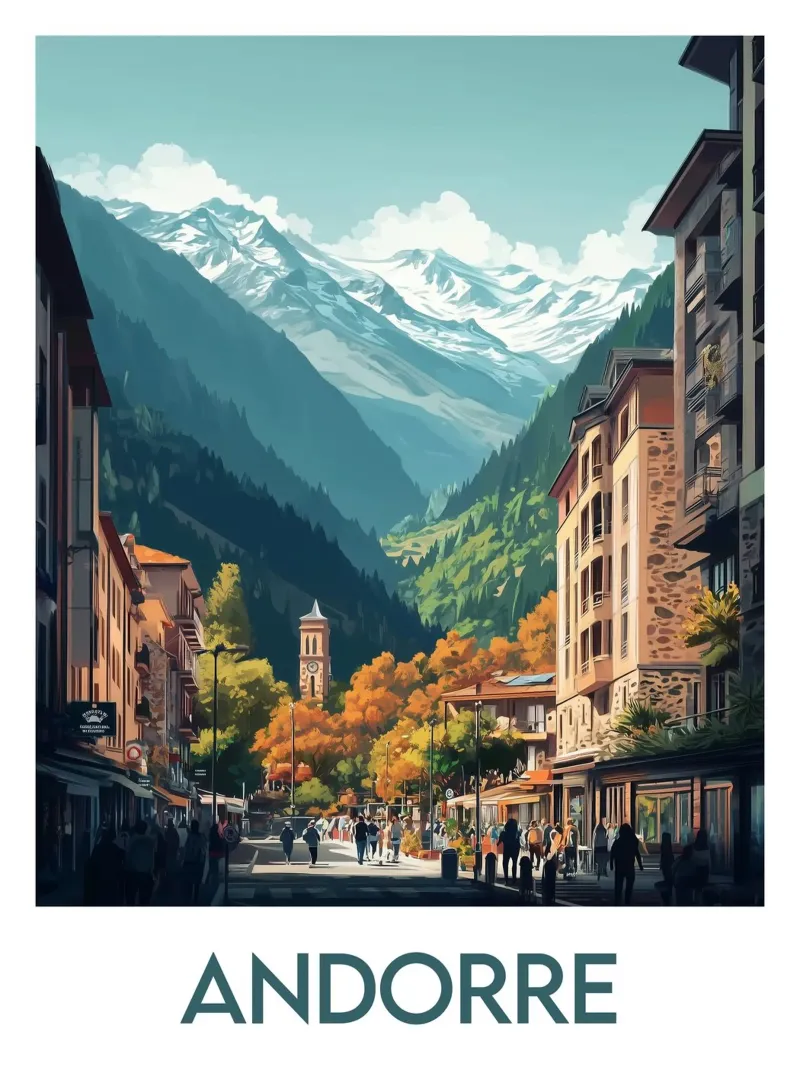 Affiche Andorre plexiglass da Frame the World