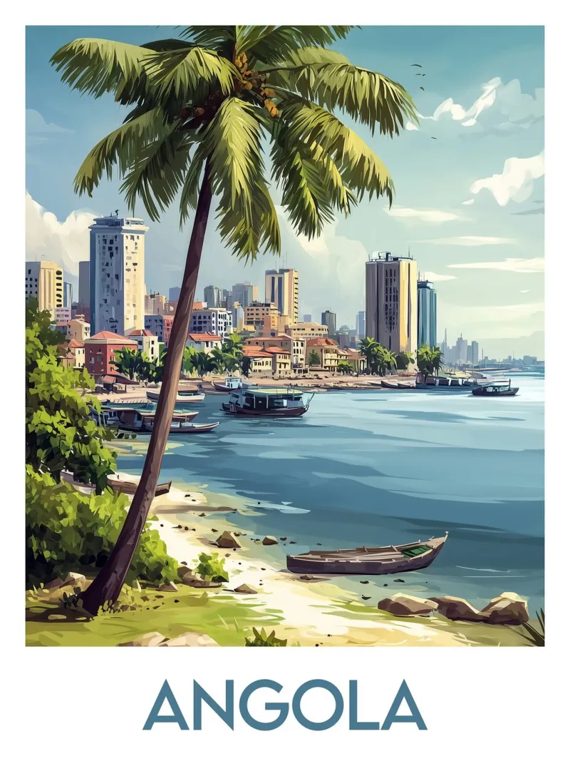 Affiche Angola poster con telaio in alluminio da Frame the World