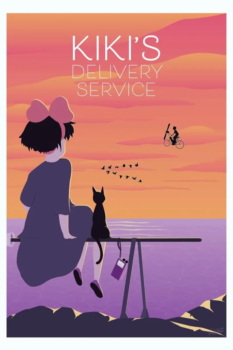 Kiki's Delivery Service poster con telaio in legno da Gallery Print and Art Limited