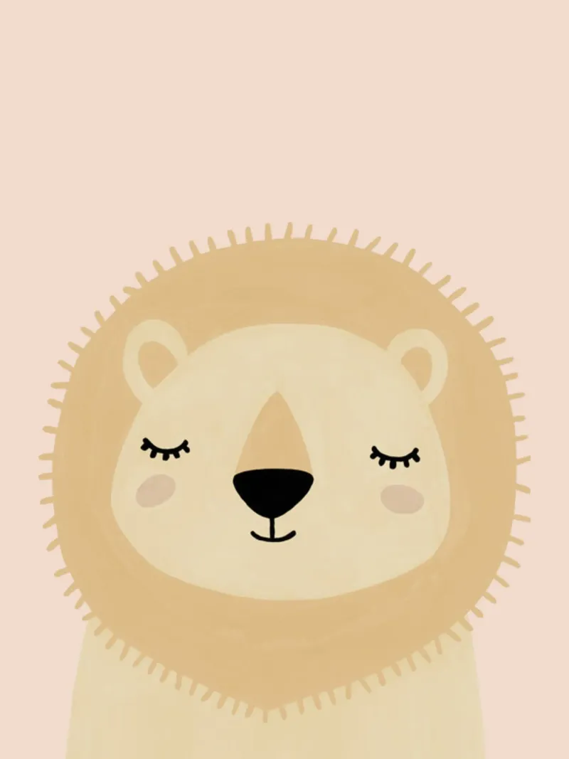 Poster del leone, vivaio Safari, stampa animale poster con telaio in alluminio da Little Lola
