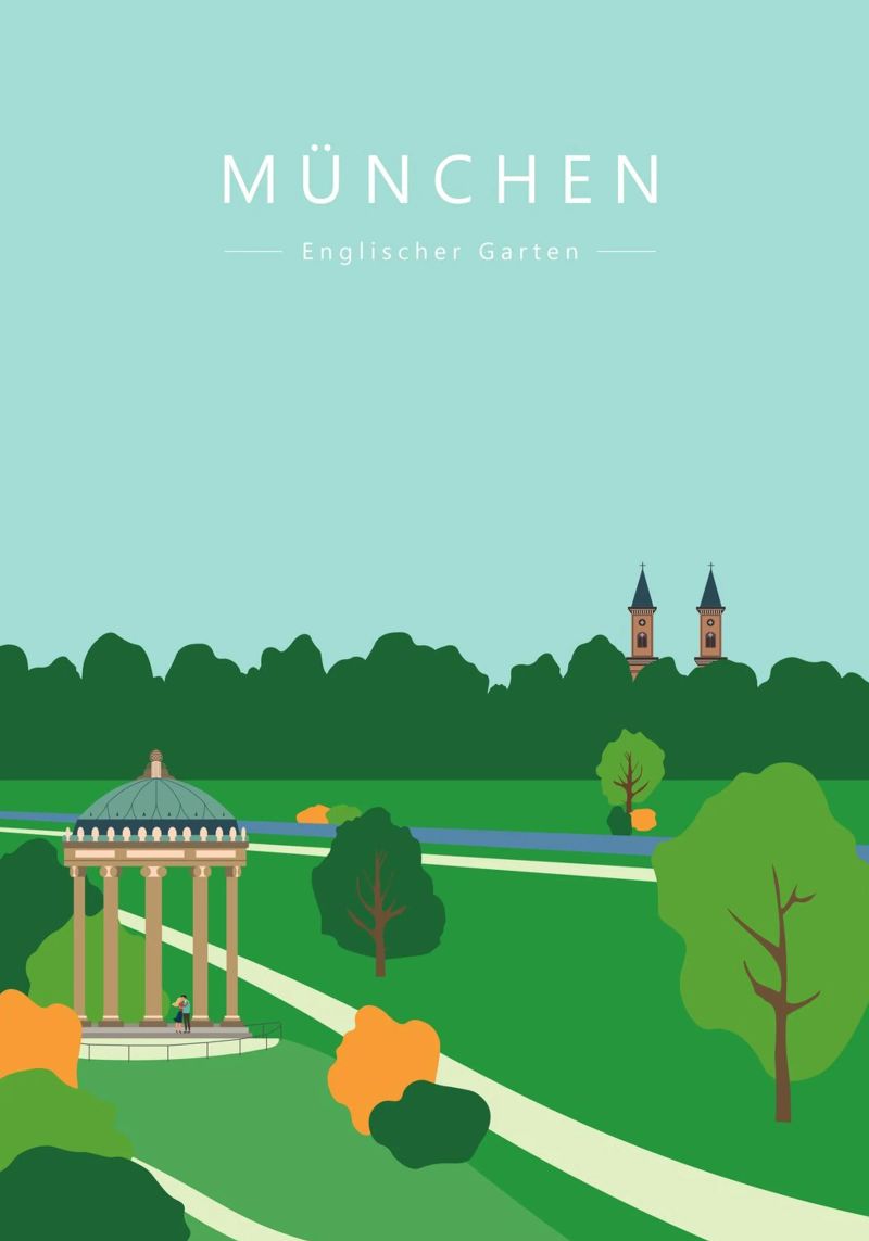 München, Englischer Garten, Bayern Poster von Taimanta