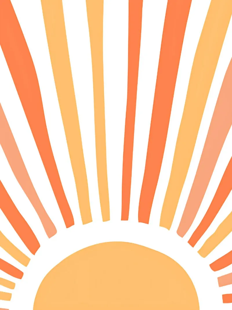 Poster con raggi di sole, arte per la camera dei bambini, stampa vivace poster con telaio in alluminio da Little Lola