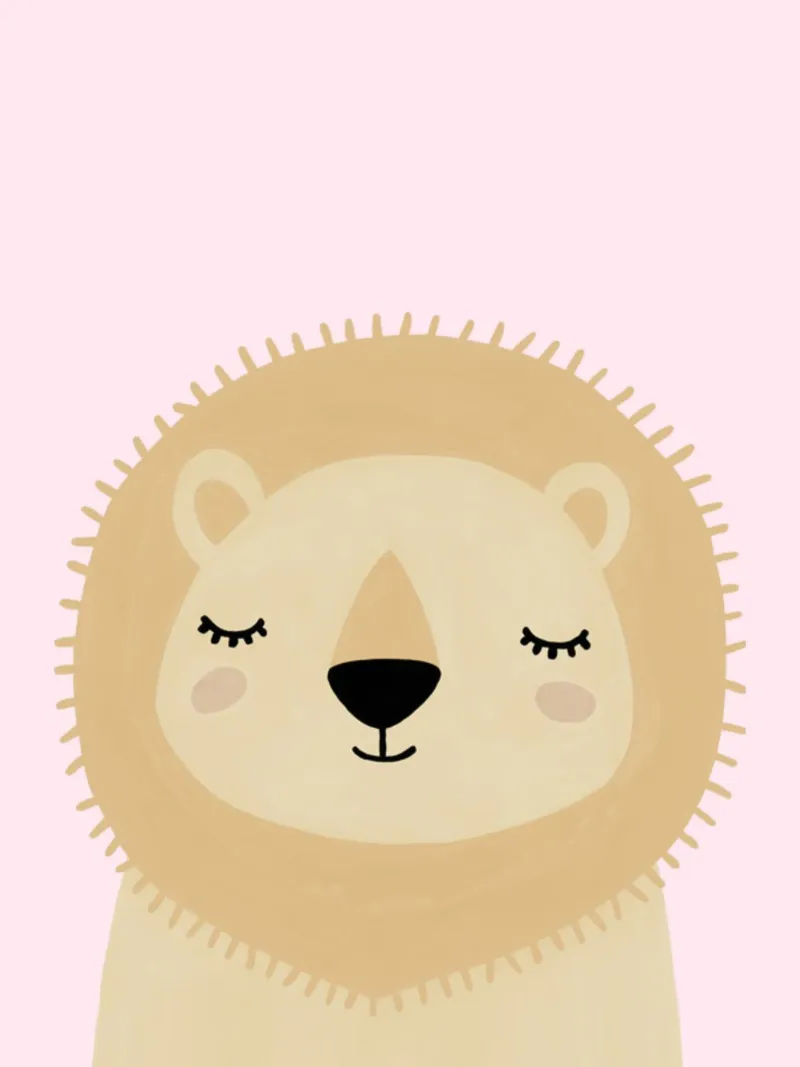 Little Lion Print, Safari Wall Art canvas by Little Lola