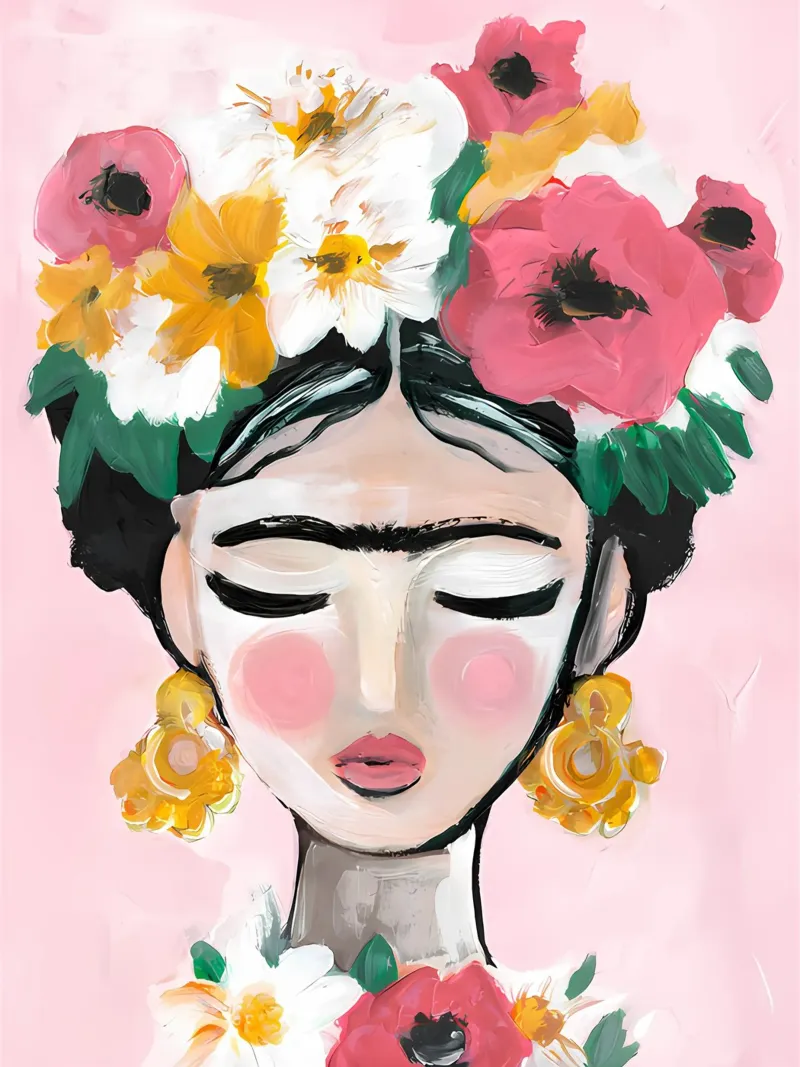 Frida Kahlo, Frida, Stampa floreale Frida poster da Boheme