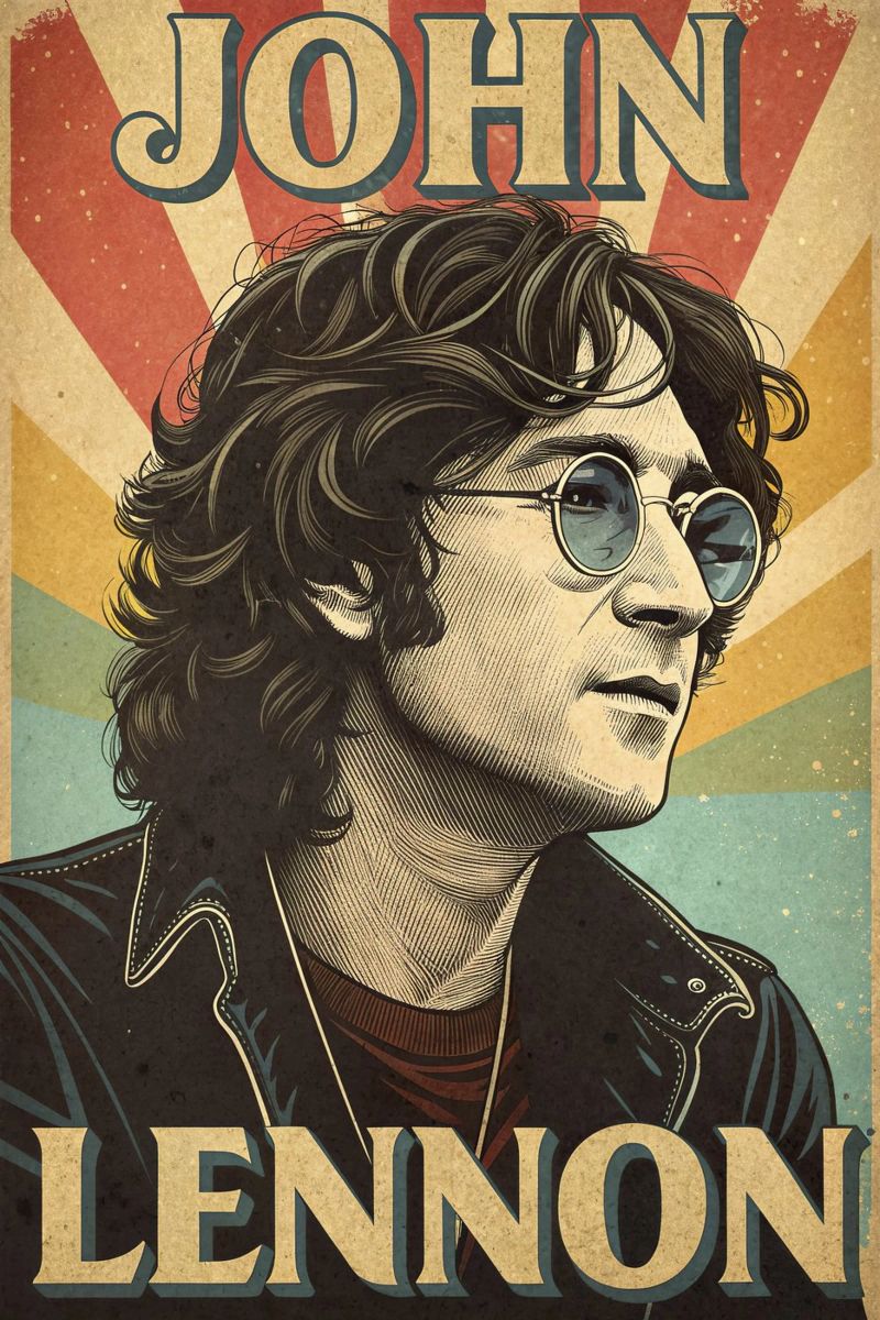 John Lennon vintage portret poster van ARTVI-SHOP