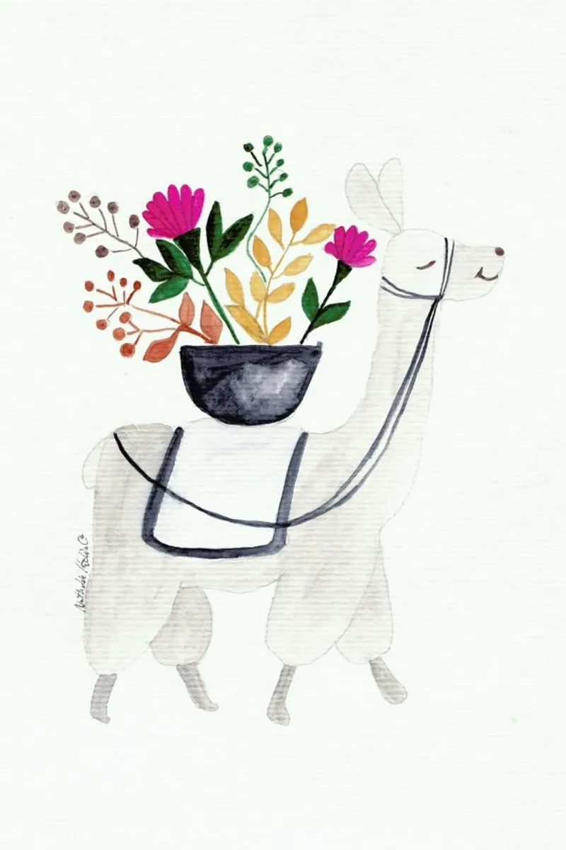 Blumenlama plexiglass da Nathys_illustration