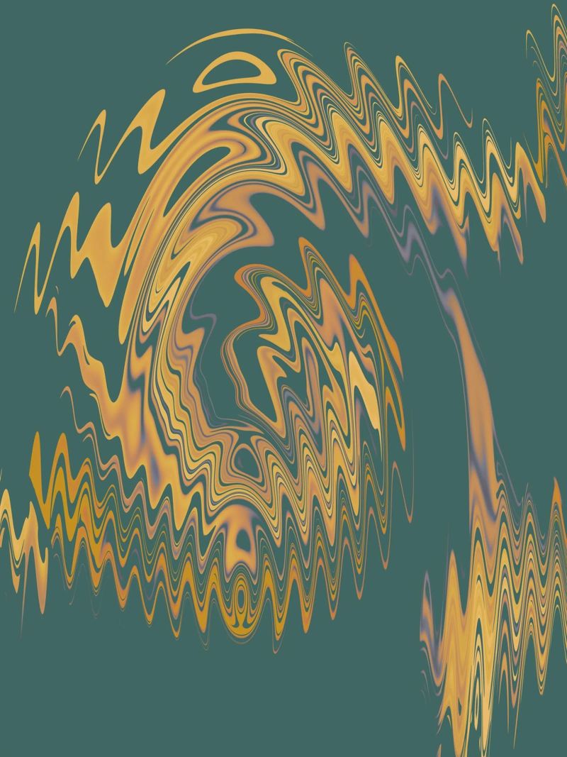 Abstract green and yellow circular fractal pattern canvas by Something for you