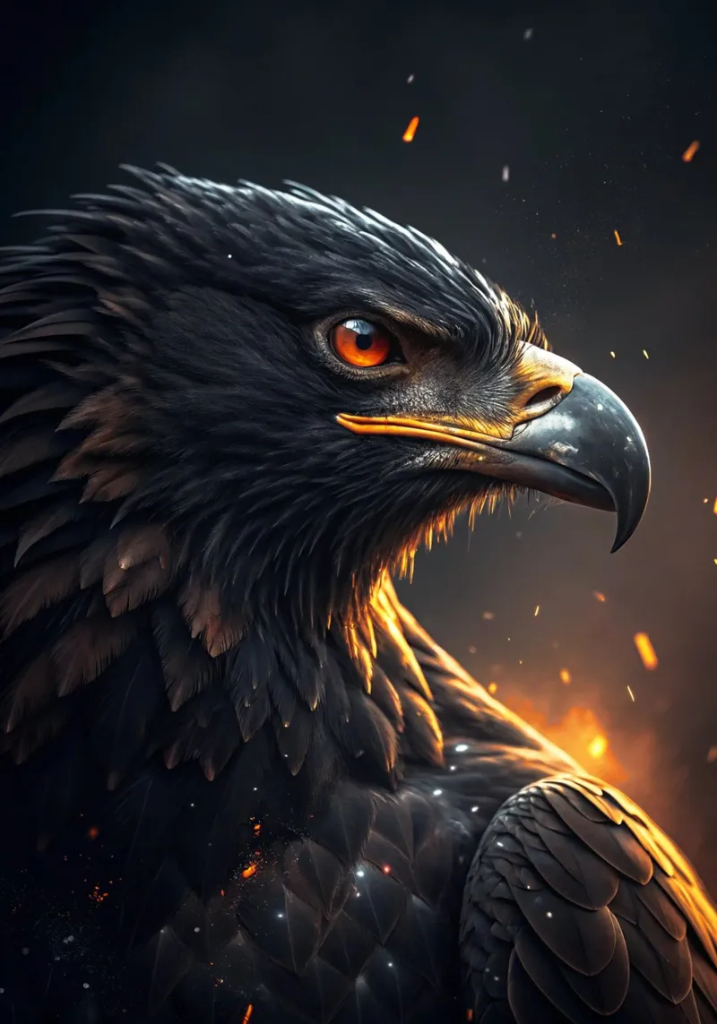 aquila faccia arrabbiata arte artistica poster con telaio in alluminio da syabiqo