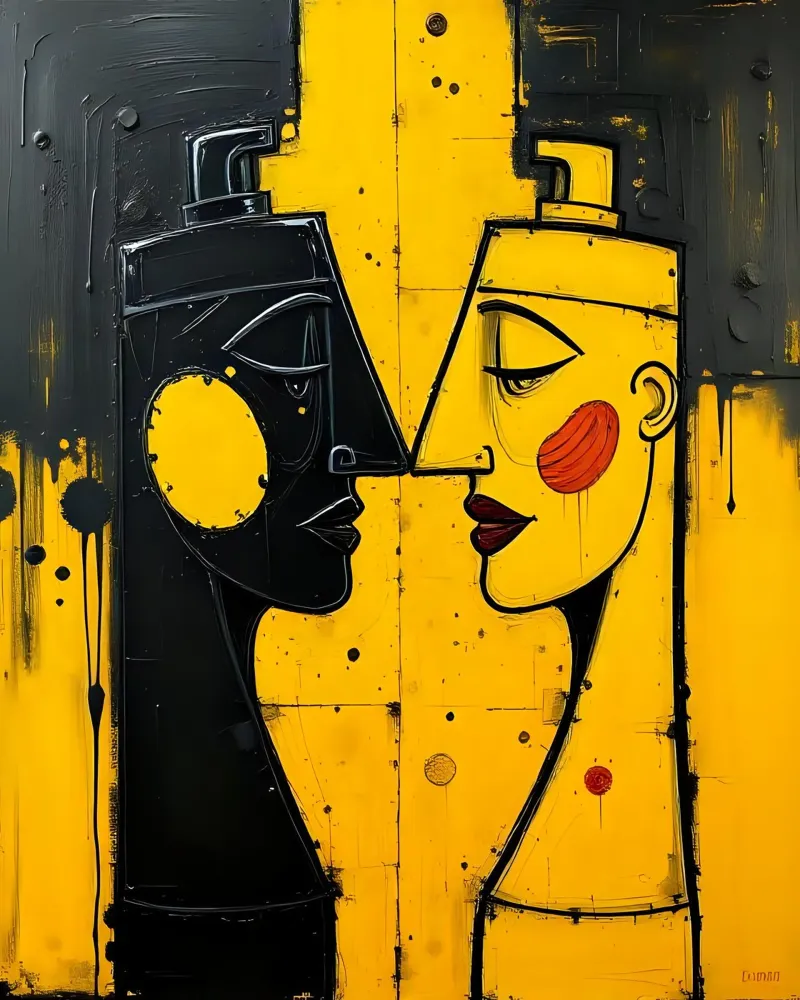 Portrait_Stil_A_2 canvas by schwarz-gelb by LK