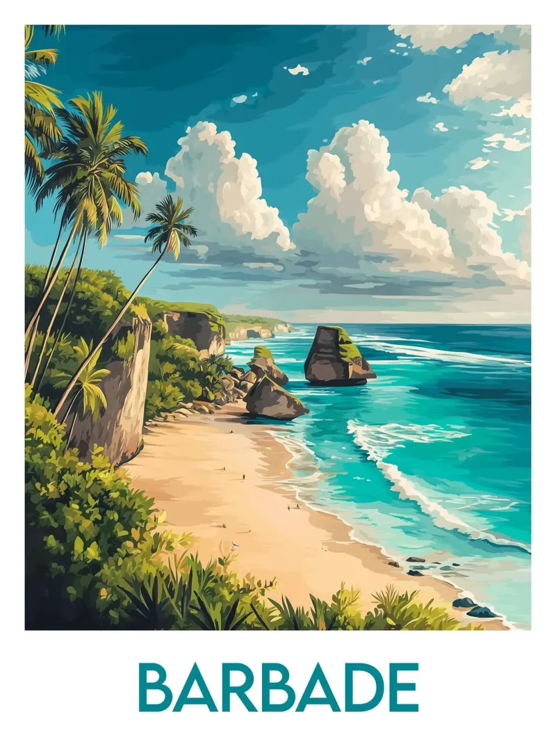 Affiche Barbade carta hahnemühle da Frame the World