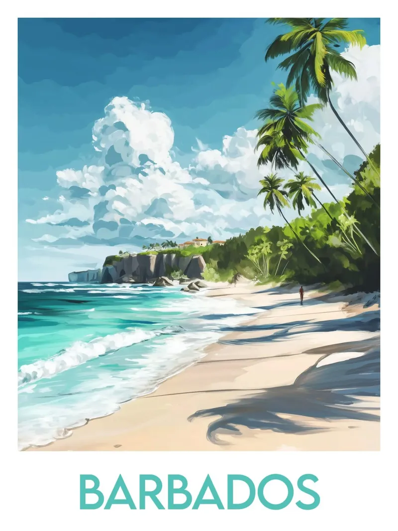 Affiche Barbados carta hahnemühle da Frame the World