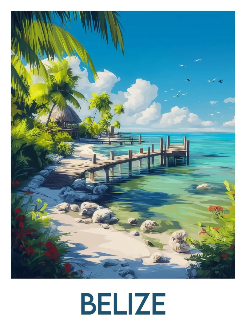 Belize Verkeersinformatie canvas met Baklijst van Frame the World