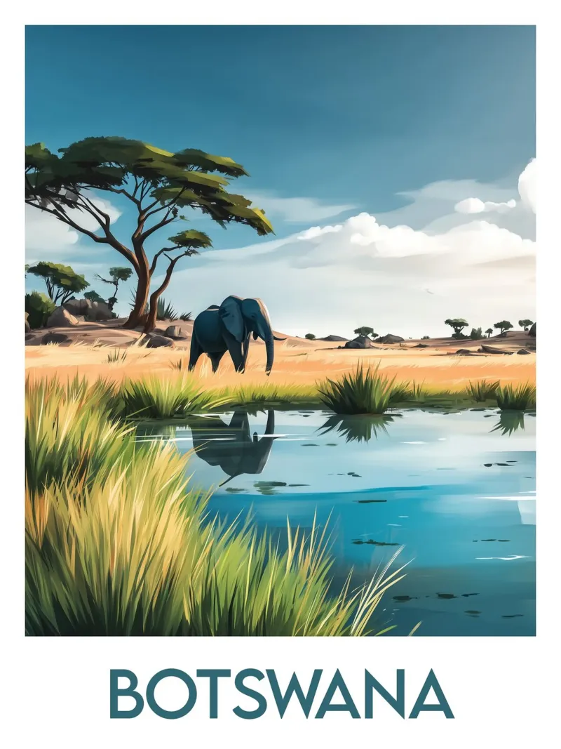 Affiche Botswana poster da Frame the World
