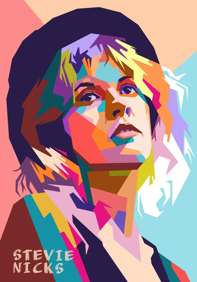 Ritratto pop art di Stevie Nicks carta hahnemühle da Hantamrata