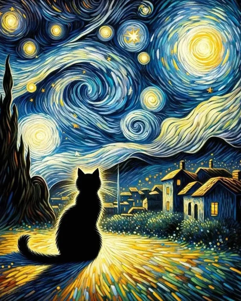 Gatto di notte pellicola backlit da Waylons Studio