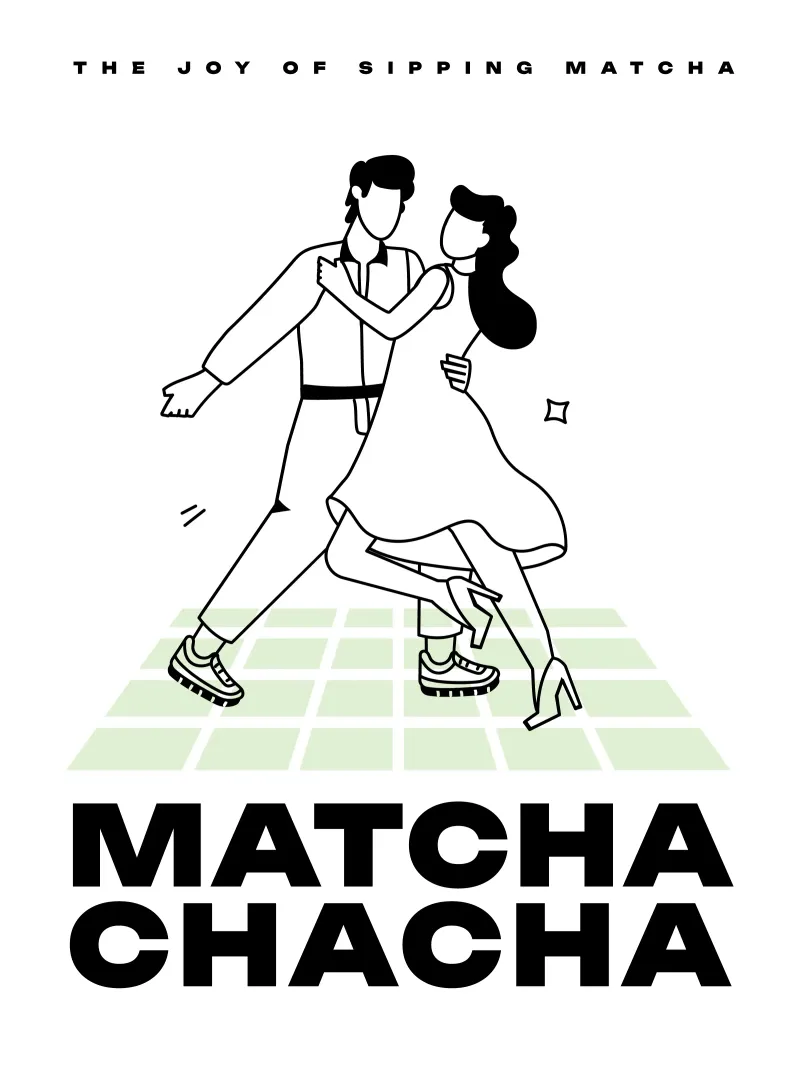 The joy of sipping matcha poster con telaio in plastica da Bureau Purpur