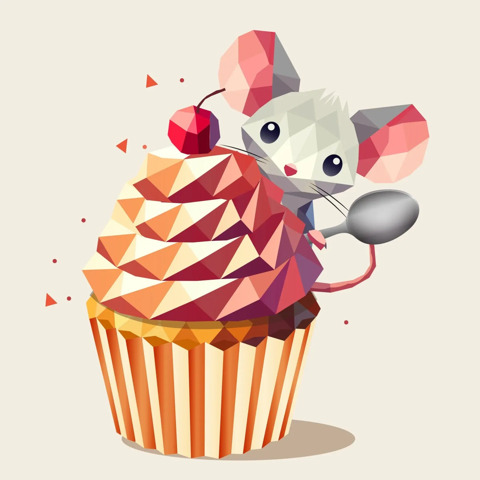 Simpatico topolino con cupcake - Un bel disegno per i più golosi pellicola backlit da namosh