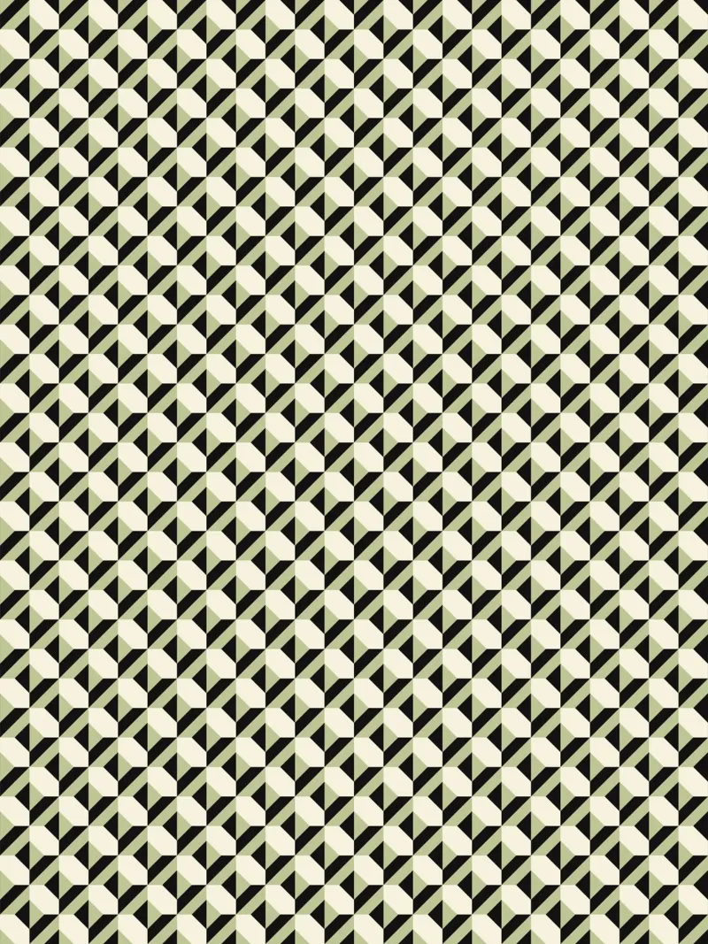 Geometrisches Muster in Schwarz und Weiß Hahnemühle von Little Dean