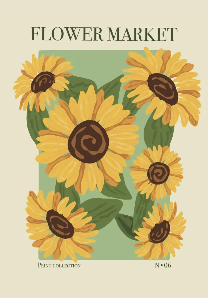 Flower market tournesols. poster by Sixmai