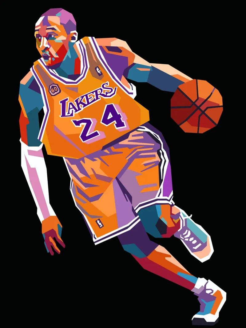 Arte del basket di Kobe Bryant carta hahnemühle da Hantamrata