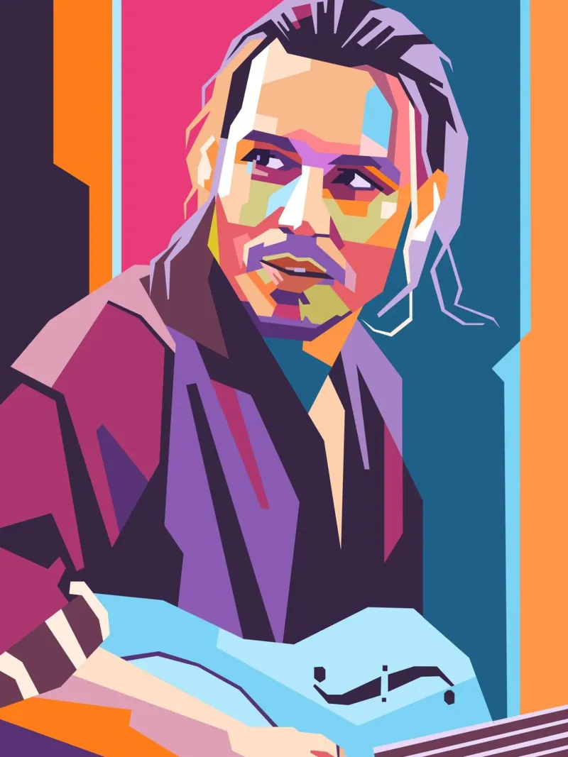 Ritratto pop art di Johnny Depp pellicola backlit da Hantamrata