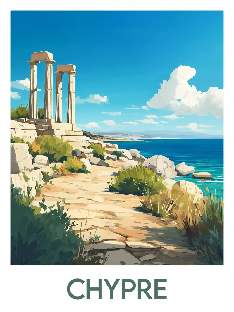 Poster di Cipro poster con telaio in legno da Frame the World