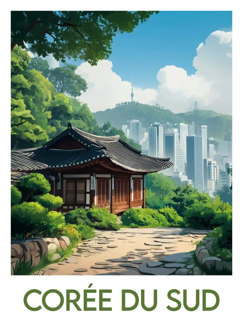 Poster della Corea del Sud carta hahnemühle da Frame the World