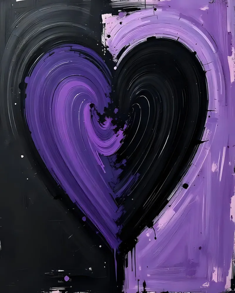 cuore_nero_viola_3 pellicola backlit da Pink- und LoveArt by LK