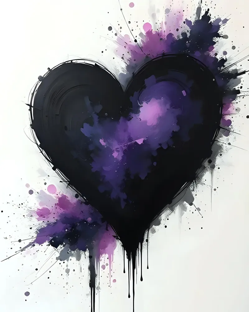 cuore_nero_viola_4 plexiglass da Pink- und LoveArt by LK