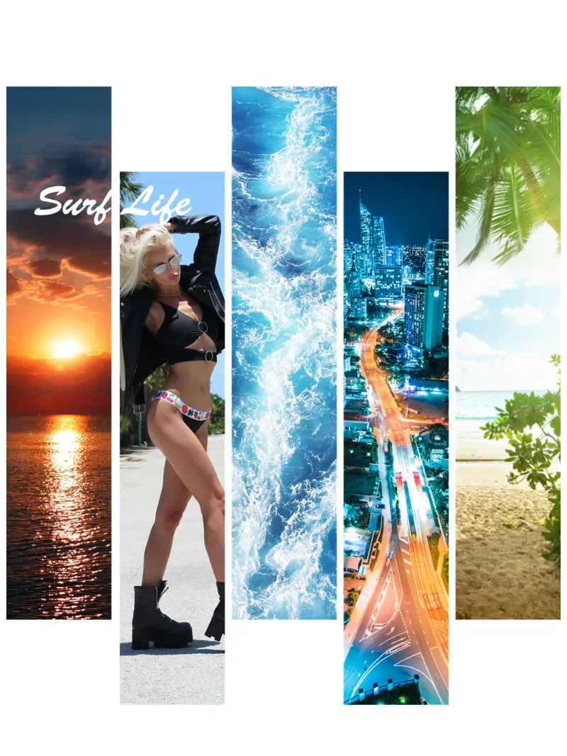 Strisce di surf 5 - Surf Life poster con telaio in alluminio da surfer28